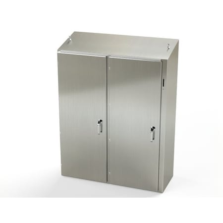 Saginaw Control & Engineering 3 Point Latch with Coinproof/Padlock Handle Electrical Enclosures, 60 in H, 18 in D, 49 in W SCE-60XEL4918SSST